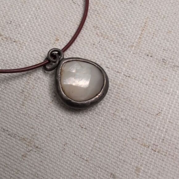 NWT Peyote Bird Free Moon Stone Sterling Silver Teardrop Necklace Pendant - Picture 4 of 8